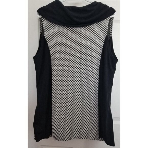 Koren Zippered Vest Checkered Color Block Pattern Collar Button Details Sz Large - Picture 4 of 6